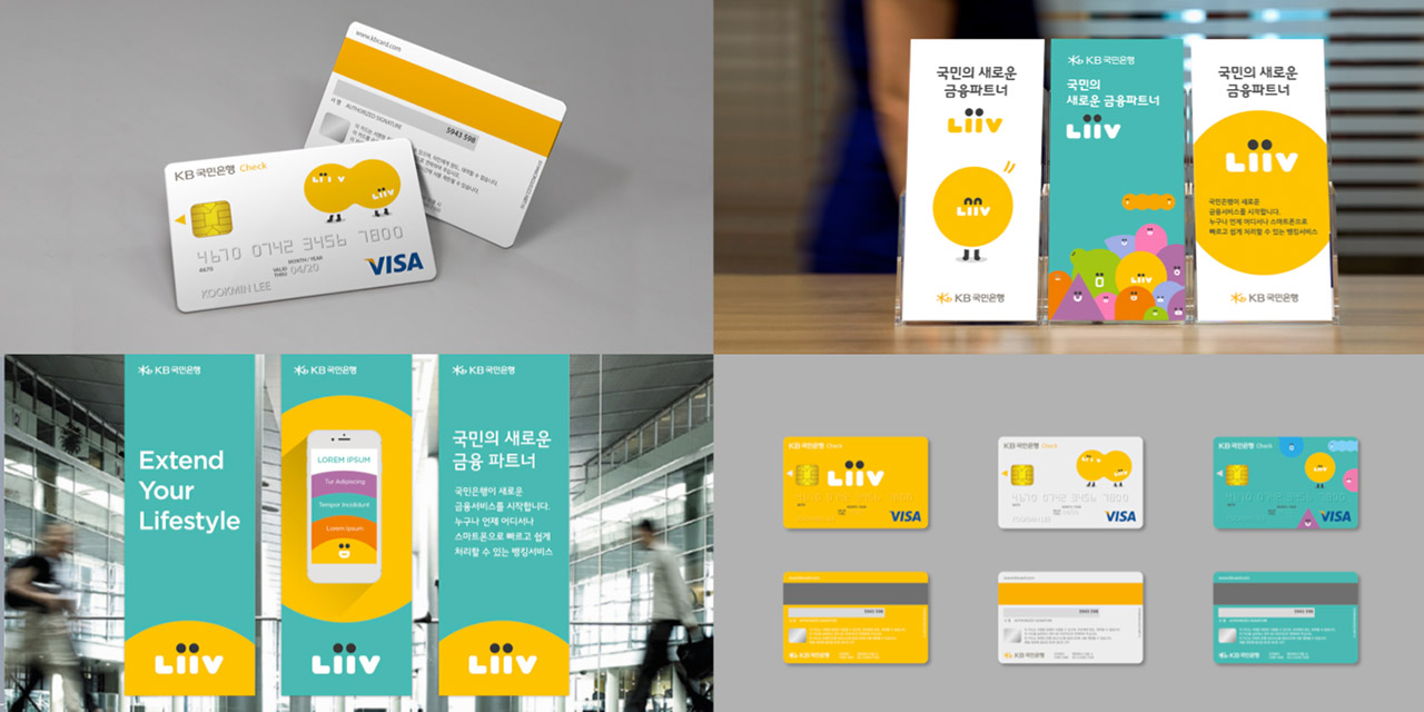 Liiv branded bank cards and point of sales materials 