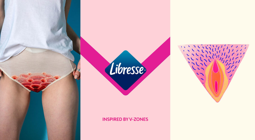 Libresse branding. Inspired by the v-zones. 