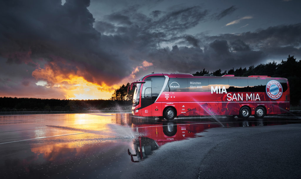 Interbrand FC Bayern Munich team bus design branding