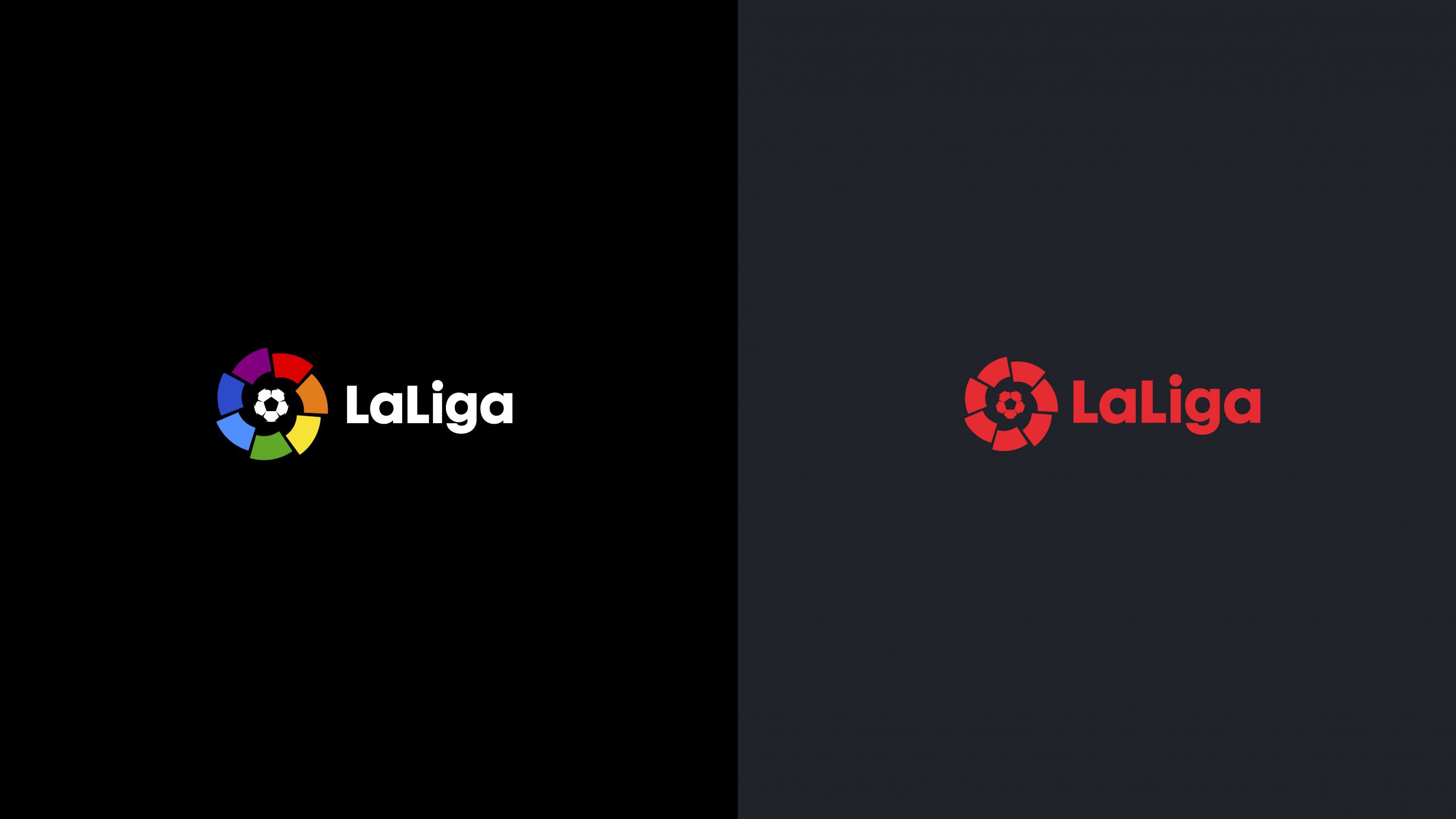 LaLiga's logo and logo in solid red


