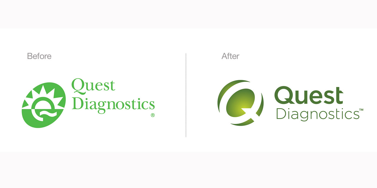 Before and after Quest Diagnostics logo